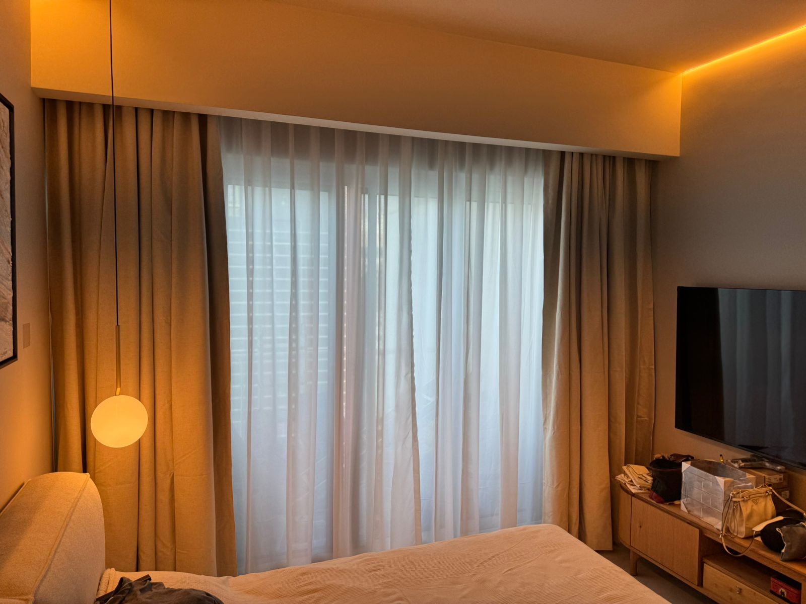 Sheer curtains in a villa